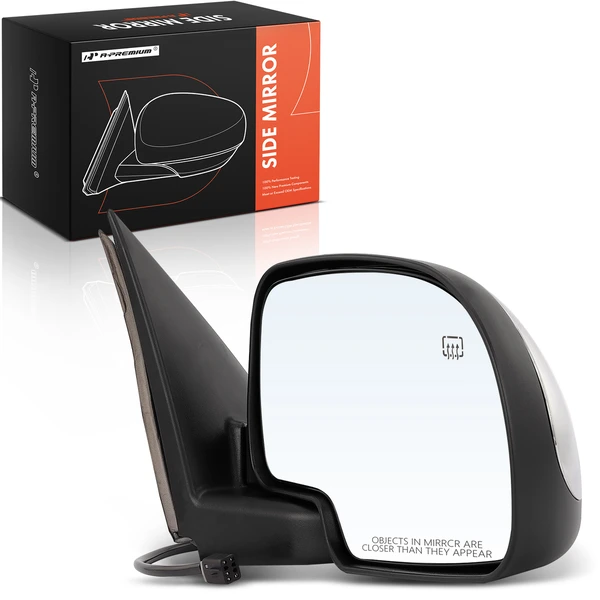 Right Passenger Side Mirror, Powered, with Heated, Chrome A-Premium APMI293