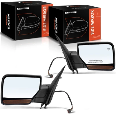 2 Pcs Driver & Passenger Chrome Mirror with Heated