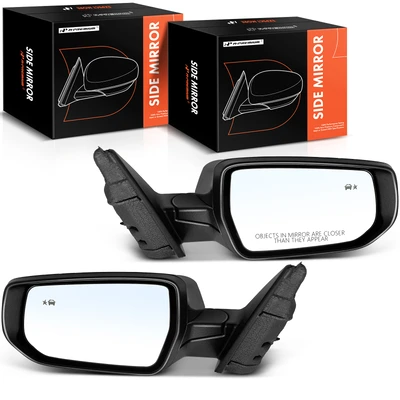 2 Pcs Driver & Passenger Black Mirror with Power Glass Adjust