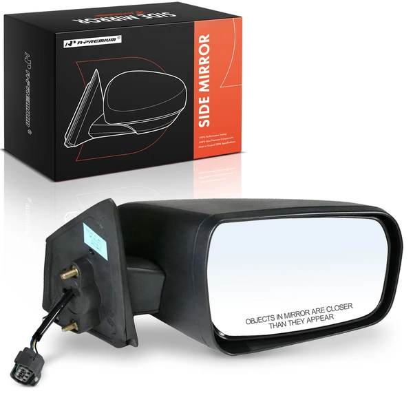 Right Passenger Side Mirror, with Heating, Power Adjustment, Manual Folding, Black A-Premium APMI2892TW