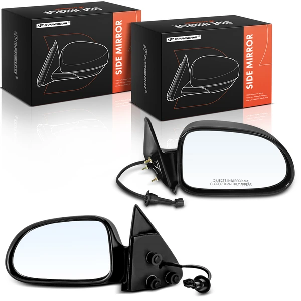 Driver & Passenger Mirror, Powered, Black A-Premium APMI2893TW