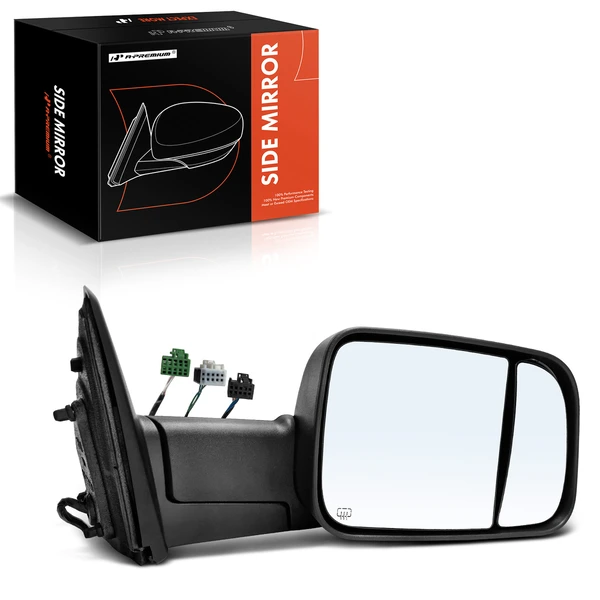 Right Passenger Side Mirror, Powered, with Heated, Textured Black A-Premium APMI1733TW