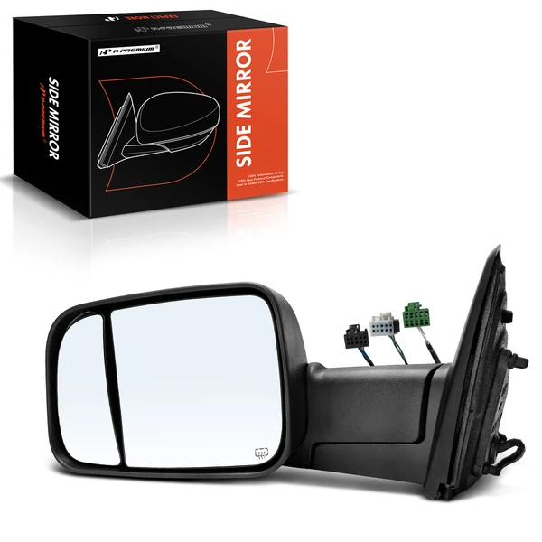 Left Driver Side Mirror, Powered, with Heated, Textured Black A-Premium APMI1734TW