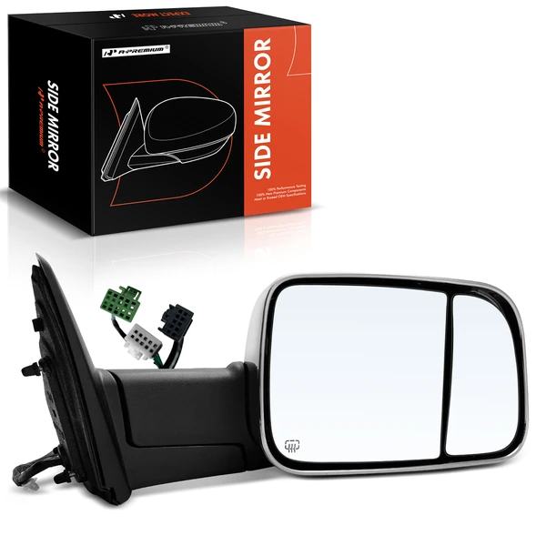2019-2022 Ram 2500 Right Passenger Side Mirror, Powered, with Heated, Chrome A-Premium APMI1739TW