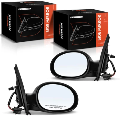 2 Pcs Driver & Passenger Black Mirror with Power Glass Adjust