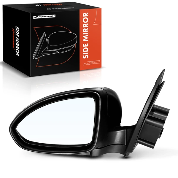 Left Driver Side Mirror, Manual Adjustment, Manual Folding, Textured Black A-Premium APMI880