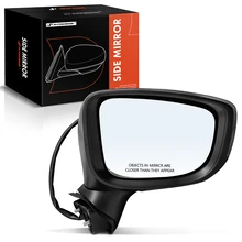 2014-2016 Mazda 3 Right Passenger Side Mirror, Powered 2014-2016 Mazda 3, Smooth Black A-Premium APMI1746TW