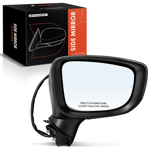 Right Passenger Side Mirror, Powered, Smooth Black A-Premium APMI1746TW