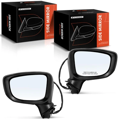 2 Pcs Driver & Passenger Black Mirror with Power Glass Adjust