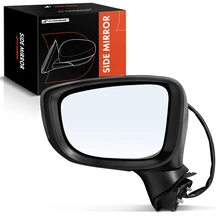 2014-2016 Mazda 3 Left Driver Side Mirror, Powered 2014-2016 Mazda 3, Smooth Black A-Premium APMI1747TW