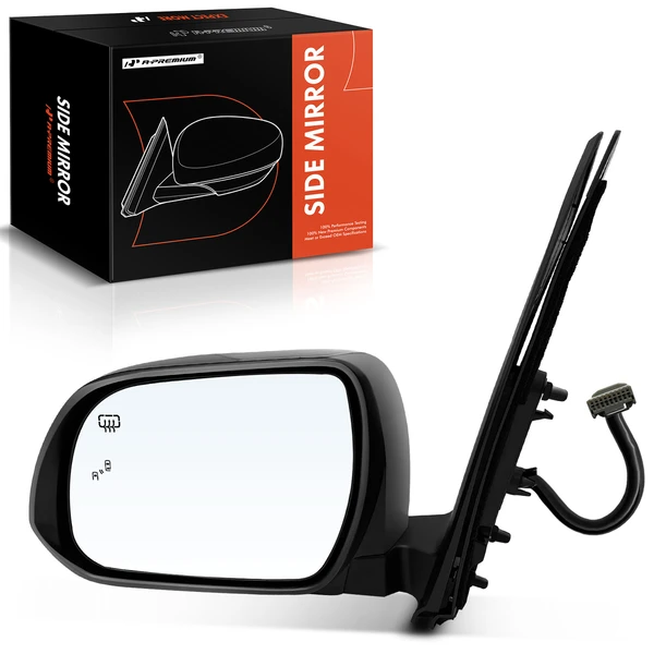 Left Driver Side Mirror, Powered, with Heated, Gloss Black A-Premium APMI1751TW