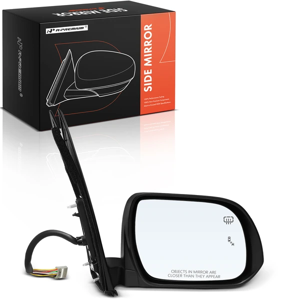 Right Passenger Side Mirror, Powered, with Heated, Gloss Black A-Premium APMI2459TW