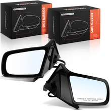 1987-1993 Ford Mustang Left & Right Mirror, Power Adjustment, Non-Folding, Smooth Black A-Premium APMI3260TW