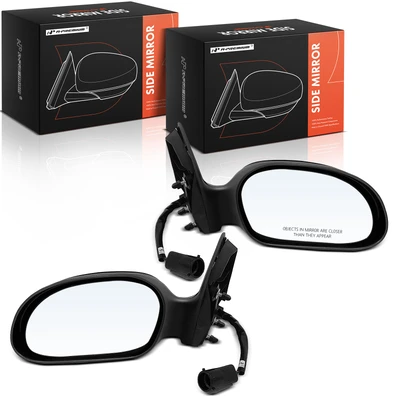 2 Pcs Driver & Passenger Black Mirror with Power Glass Adjust