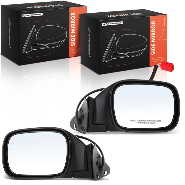 Driver & Passenger Mirror, Power Adjustment, Manual Folding, Textured Black A-Premium APMI2905TW