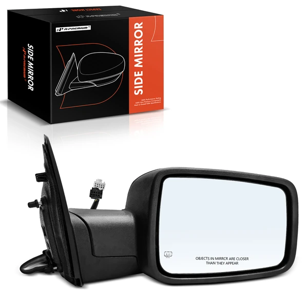 Right Passenger Side Mirror, Powered, with Heated, Textured Black A-Premium APMI1757TW