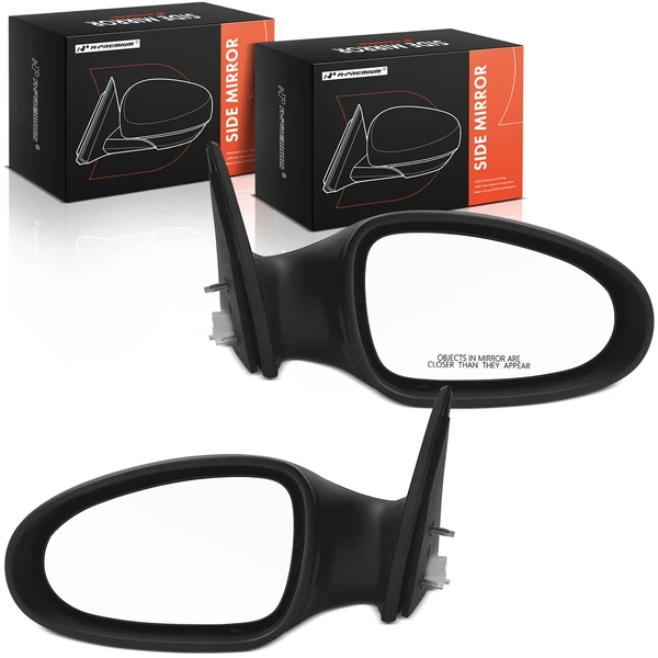 2002-2004 Nissan Altima Driver & Passenger Mirror, with Heating, Power Adjustment, Non-Folding, Smooth Black A-Premium APMI1759TW