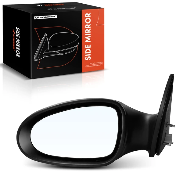 Left Driver Side Mirror, with Heating, Power Adjustment, Manual Folding, Smooth Black A-Premium APMI884