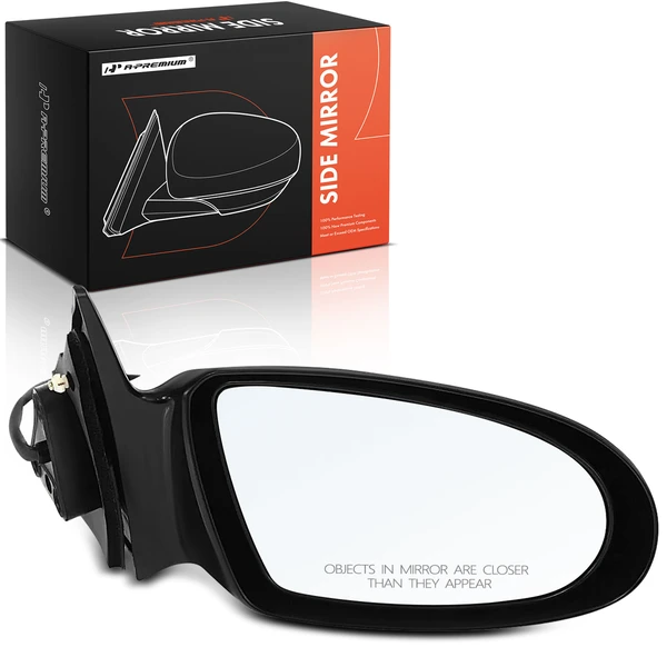 Right Passenger Side Mirror, Power Adjustment, Non-Folding, Black A-Premium APMI2540TW