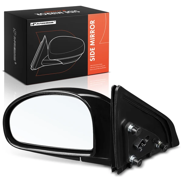 Front Left Driver Side Mirror, Power Adjustment, Power Folding, Smooth Black A-Premium APMI2546TW