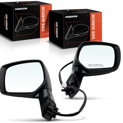 2 Pcs Driver & Passenger Smooth Black Mirror with Heated