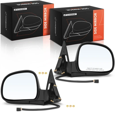 2 Pcs Front Black Power Heated Mirror
