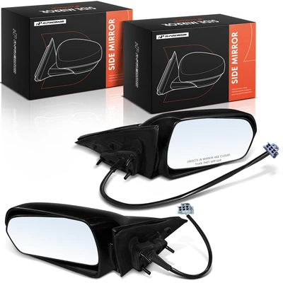 2 Pcs Power Mirror Smooth Black
