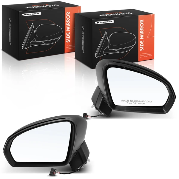 2022-2024 Volkswagen Taos Driver & Passenger Mirror, Power Adjustment, Manual Folding, Textured Black A-Premium APMI2468