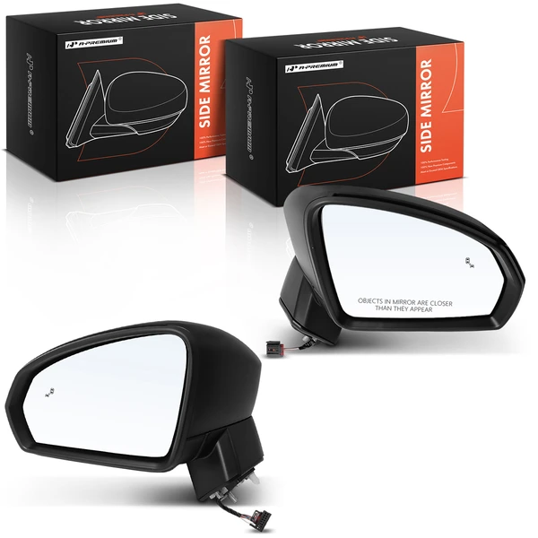 2022-2024 Volkswagen Taos Driver & Passenger Mirror, Power Adjustment, Manual Folding, Textured Black A-Premium APMI2470