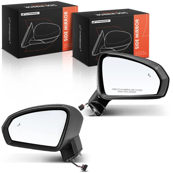 2022-2024 Volkswagen Taos Driver & Passenger Mirror, with Heating, Power Adjustment, Manual Folding, Textured Black A-Premium APMI2471