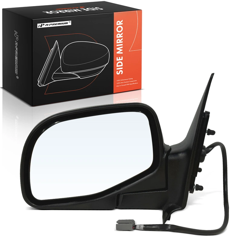 Driver Black Textured Mirror with Power Glass Adjust for Ford Ranger Mazda B2300 B3000 1996-2005 B4000