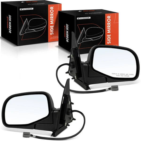 1996-2005 Mazda B4000 Driver & Passenger Mirror, Powered, Smooth Black A-Premium APMI1778