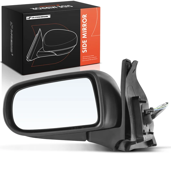 1999-2003 Mazda Protege Left Driver Side Mirror, Powered, Smooth Black A-Premium APMI2555TW