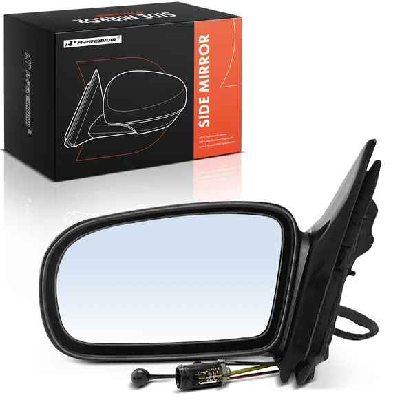 1997-1999 Oldsmobile Cutlass Left Driver Side Mirror, Manual Adjustment, Manual Folding, Smooth Black A-Premium APMI2561TW