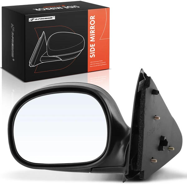Left Driver Side Mirror, Manual Adjustment, Manual Folding, Textured Black A-Premium APMI2564TW