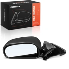 1997-2001 Mitsubishi Mirage Driver Side Mirror Assembly, Manual Adjustment, Manual Folding, Smooth Black A-Premium APMI3063TW