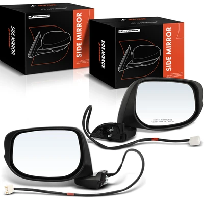 2 Pcs Driver & Passenger Black Mirror with Power Glass Adjust