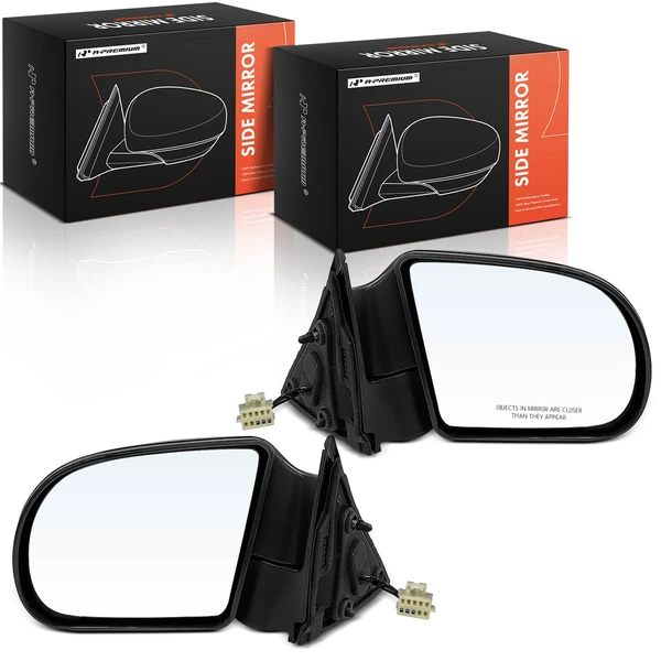 Driver & Passenger Mirror, Powered, with Heated, Smooth Black A-Premium APMI1787