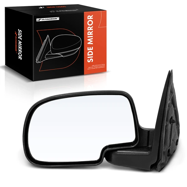 2000-2005 GMC Yukon XL 1500 Left Driver Side Mirror, Manual 2000-2005 GMC Yukon XL 1500, Chrome A-Premium APMI1789