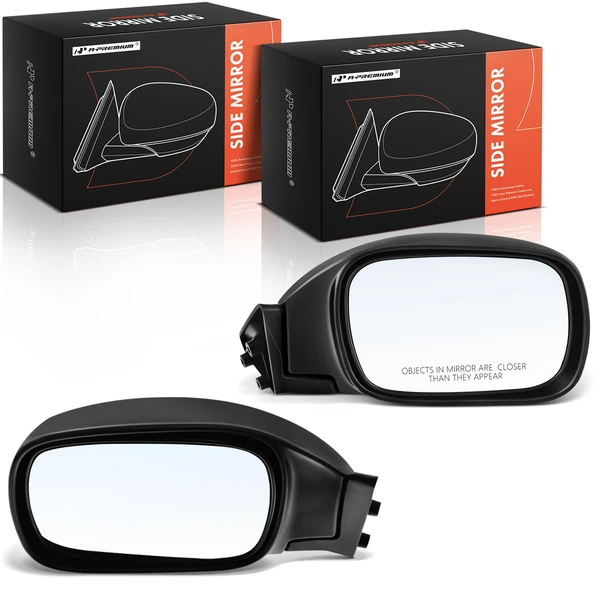 Driver & Passenger Mirror, Manual, Textured Black A-Premium APMI2571TW