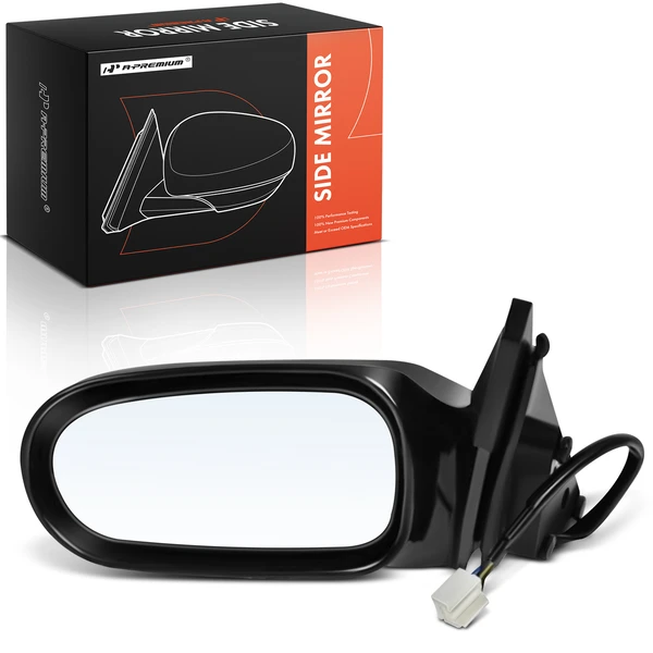 Left Driver Side Mirror, Powered, with Heated, Smooth Black A-Premium APMI2572TW