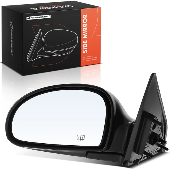 Left Driver Side Mirror, Powered, with Heated, Smooth Black A-Premium APMI2573TW