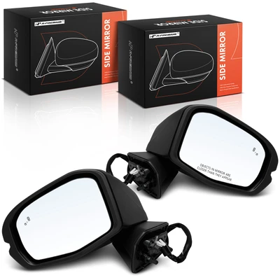 2 Pcs Driver & Passenger Black Power Heater Mirror
