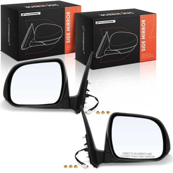Driver & Passenger Mirror, Powered, Black A-Premium APMI210