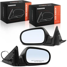 1997-2001 Honda Prelude Left & Right Mirror, Power Adjustment, Manual Folding, Smooth Black A-Premium APMI3201TW