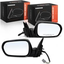 2 Pcs Power Mirror with Power Folding Smooth Black 3 Pins