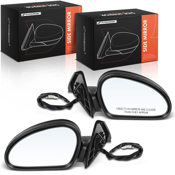 Driver & Passenger Mirror, Powered, Black A-Premium APMI2580TW