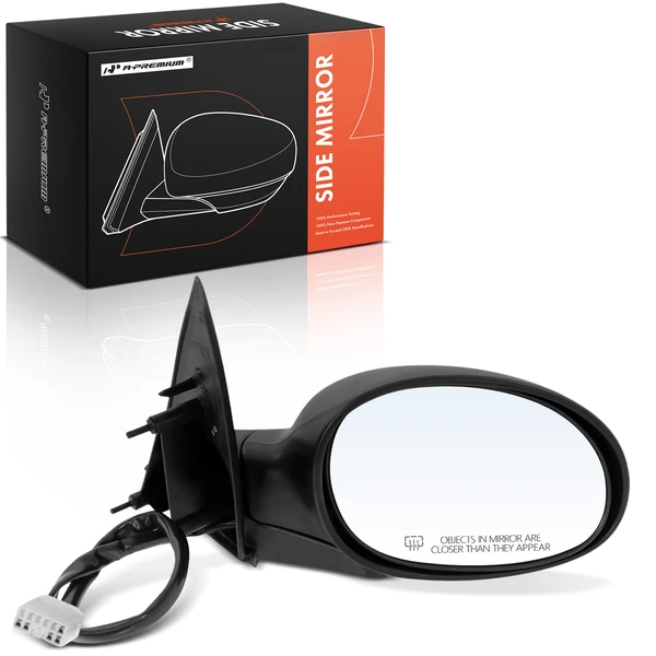 Right Passenger Side Mirror, with Heating, Power Adjustment, Power Folding, Black A-Premium APMI2582TW