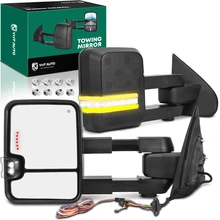Driver & Passenger Towing Mirror Assembly, with Heating, Power Adjustment, Manual Folding, Textured Black YHT Auto YHTMI0002