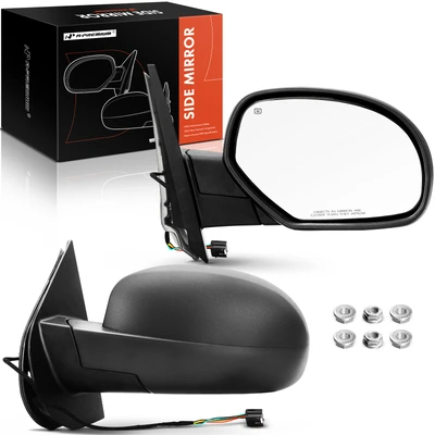2 Pcs Textured Black Powered Heated Mirror Assembly